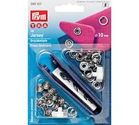 Prym Boutons-pression Jersey 10 mm Anneau laiton argent + outil PRYM_390107-1 Multicolore Pack