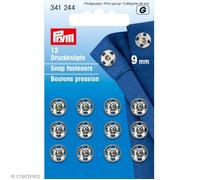 PRYM Boutons-pression 9 mm argenté - lot de 12