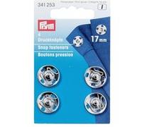 Prym Boutons pression à coudre Patch, laiton, 17 mm, 4 pièces, argent