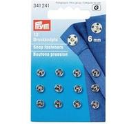 Prym Boutons pression à coudre laiton Ø 6mm - 12 pièces - Argent Argent