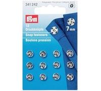 Prym Boutons pression à coudre laiton - Ø 7 mm - 12 pièces - Noir/Argent Argent
