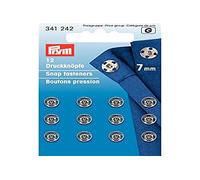 Prym Boutons Pression Laiton À Coudre 12 Pièces, 7 mm Diamètre, Argent