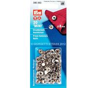 Prym Recharge boutons-pression 390363 8 mm argenté 20 pièces