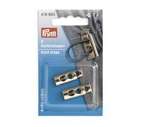 Prym Butée de Cordon à 2 Trous Doré, Métal, New Gold, 9,7 x 26 mm, Set de 2 Pièces