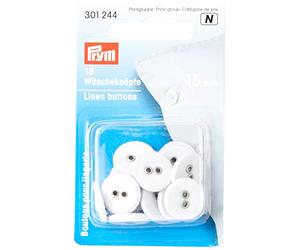 Prym Buttons, Acier Inoxydable, Lin, White, Taille Unique
