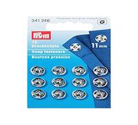 Prym - Carte 12 boutons-pression à coudre - 11 mm - Laiton argenté