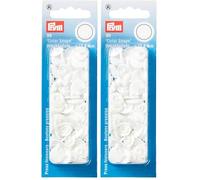 Prym Colour Snaps, Round 12.4mm x 30 Sets - White (Lot de 2)