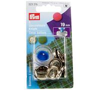 Prym Cover Buttons Brass col 19 mm, Silver/Black, 30