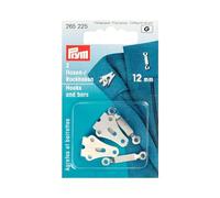 Prym Crochets Et Barres pour Pantalon Et Jupe 2 Pièces, Taille 12 mm, Argent