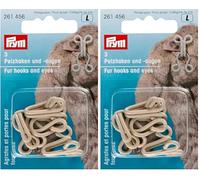 Prym Crochets Et Yeux en Fourrure 3 Pièces, Beige (Lot de 2)