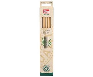 Prym Double-Pointu Aiguille, Plastique Bambou, Naturelle, Taille Unique, Set de 5 Pièces