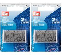 Prym - Elastic Cousing Gris Clair (0,5 mm, 20 m) Fil - 1 unité (Lot de 2)