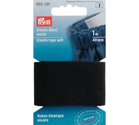 Prym Elastic Tape, Poliestere, Black, 40 mm, schwarz, 1 m
