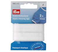Prym Elastic Trimming Tape, 86% Polyamide, 14% élasthanne, White, 15 mm