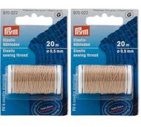 Prym - élastique Coudre Sable de Couleur (0,5 mm, 20 m) Fil - 1 unité (Lot de 2)