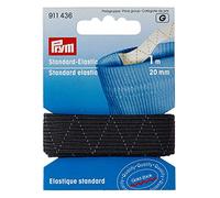 Prym Élastique Standard, 1 Mètre Longueur x 20 mm D'Épaisseur, Noir