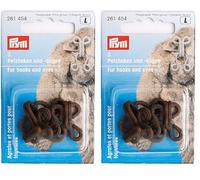 Prym Ensemble De 3 Crochets Et Yeux Cachés, Marron (Lot de 2)