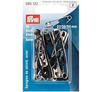 Prym Épingles de sûreté, 27/38/50mm, Assorties, argenté/Noir, 18 pièces, Alloy Steel, Silver/Black