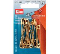 Prym Épingles de sûreté, No. 1-3, 27/38/50mm, Assorties, doré, Laiton, Gold