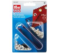 Prym Eyelets+Washers Brass Silver col 4.0 mm