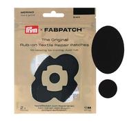 Prym FabPatch 921018 Lot de 2 patchs de réparation autocollants en 100% laine mérinos pour pulls, tricots fins, sous-vêtements et doublures, sans couture ni repassage