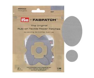 Prym FabPatch 921019 Lot de 2 patchs de réparation autocollants en 100% laine mérinos pour pulls, tricot fin, sous-vêtements et doublures, sans couture ni repassage