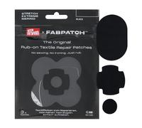 Prym FabPatch 921025 Kit de réparation autocollant, noir, 3 pièces, avec extrême, stretch et mérinos, pour vêtements d'extérieur, vêtements de sport, textiles en laine, sans couture ni repassage