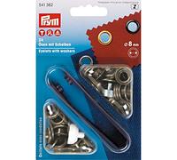 Prym Œillets Plus Rondelles, en métal, Laiton Antique, 8 mm, 24 Pièces