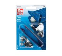 Prym Jeans Lisse Casquette Boutons 8 Pièces, Taille 17 mm, Argent