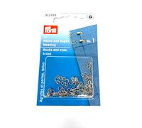 Prym Laiton No.1 Crochets Et Yeux 12 Pièces, Taille 12 mm, Argent
