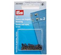 Prym Laiton No.2 Crochets Et Yeux 12 Pièces, Taille 12 mm, Noir