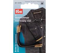 Prym Lot de 3 brides de suspension en cuir synthétique assorties pour manteau, Noir