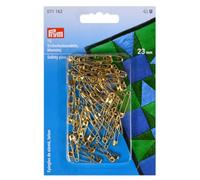 Prym Lot de 75 épingles à nourrice dorées en Laiton Inoxydable pour Couture, matelassage et ménage 23 mm