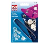 Prym Nähfrei-Druckknopf Annähoptik VA 12 mm weiß 390610 Boutons Pression « Jersey » Optique Couture, 12mm, Blanc, Brass, White