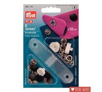 Prym Non-Sew Press Fasteners Jersey Brass Smooth Cap Black 12 mm