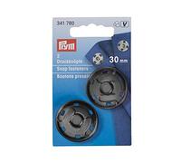 Prym 30 mm Gunmetal 341780 Boutons Pression à Coudre, 15mm, Bruni Brillant, Laiton