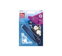 Prym 1 390613 Boutons Pression « Jersey » Optique Couture, 12mm, Noir, Laiton, White/Black, 15 mm