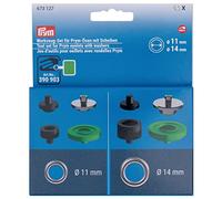Prym – Jeu d'outils pour œillets (11–14 mm) avec rondelles – 8 pièces – Bleu