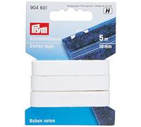 Prym 904601 Ruban Coton, 10mm, Blanc