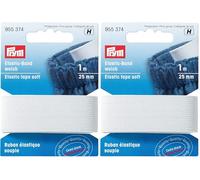 Prym Pym Soft White (25 mm, 1m) Ruban élastique - 1 unité (Lot de 2)