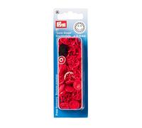 Boutons pression Color Snaps rouges motif fleur - Prym 393438