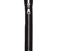 Prym Reißverschluss S14 teilbar 50 cm Schwarz/Pink Chiusura Lampo, Poliestere, Nero/Rosa