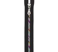 Prym Reißverschluss S14 teilbar 75 cm Schwarz/Regenbogen Chiusura Lampo, Poliestere, Nero/Arcobaleno