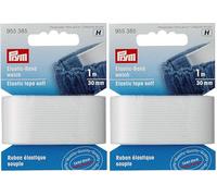 Prym Ruban élastique Souple 30 mm 1 m, Blanc (Lot de 2)