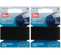 Prym Ruban élastique souple 30 mm 1 m, noir (Lot de 2)