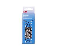 Prym Rundsenkel Outdoor 5 x 1500 mm scharz/Weiß Lacci Rotondi, Poliestere, Nero/Bianco/Beige, 5 mm x 150 cm