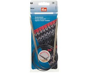 Prym Rundstricknadeln MS 100 cm 6,00 mm silberfarbig Ferri da Maglia circolari, Ottone, Argento, 6,0 mm