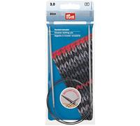 Prym Rundstricknadeln MS 80 cm 3,00 mm silberfarbig Aiguilles à Tricoter circulaires, Laiton, Argenté, 3 mm