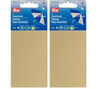 Prym Rustine autocollante en nylon 18 x 10 cm, réparation habillement pluie, tentes de camping beige (Lot de 2)