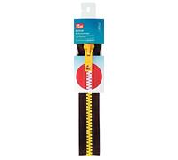 Prym S12 Cerniera a Zip Bicolore, in Marrone Scuro Con Denti Spessi Gialli, Con Chiusura Aperta all'estremità, in plastica, da 40 cm